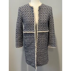 Zara Woman Tweed‎ Fringe Collarless Coat Jacket Blazer Open Front Si XSe